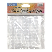 Couture Creations Adhesive Hook and Loop Spots White 80pc 10mm