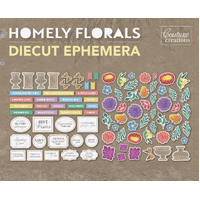 Couture Creations Homely Florals Die Cut Ephemera Set 90 pieces