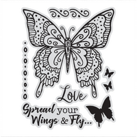Couture Creations Stamp & Colour Outline Stamps Spread Your Wings Butterfly
