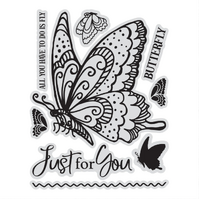 Couture Creations Stamp & Colour Outline Stamps Just For You Butterfly
