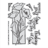 Couture Creations Stamp & Colour Outline Stamps Framed Poppies