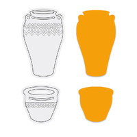 Couture Creations Decorative Pots Boho Stamp and Die Set - Earthy Delights Collection