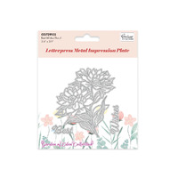 Couture Creations GoLetterPress Metal Impression Plate - 2 - Best Wishes Floral