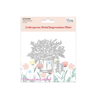 Couture Creations GoLetterPress Metal Impression Plate - 5 - Thank You Floral