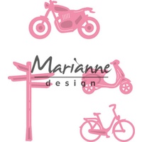 Marianne Design Collectables Village Decoration Set 3 Bikes Dies COL1436