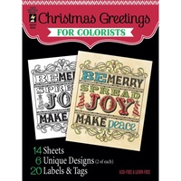Hot Off The Press Colorist Colouring Book 5x6 Christmas Greetings 