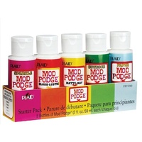 Mod Podge Starter Pack 5/Pkg Sparkle, Gloss, Matte, Outdoor, Paper Matte