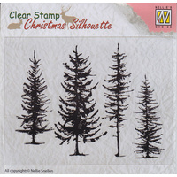 Nellie Snellen Christmas Silhouette Clear Stamps Pine Trees