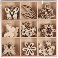 Wood Mini Themed Embellishments Butterfly 45Pk