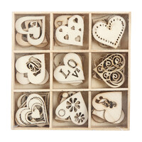Wood Mini Themed Embellishments Love 45Pk
