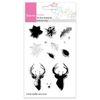 Crafts-Too 3D Clear Stamps Multi Layer Stag and Poinsettia