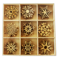 Wood Mini Themed Embellishments Snowflakes 45Pk