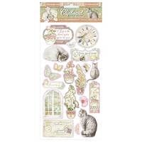 Stamperia Adhesive Chipboard 6x12 inch Orchids and Cats