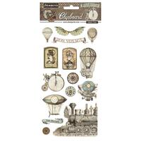 Stamperia Adhesive Chipboard 6x12 inch Voyages Fantastiques