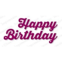 Impression Obsession Die Happy Birthday Word DIE166F 