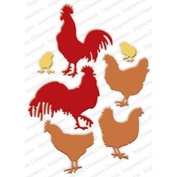 Impression Obsession Die Roosters & Chickens DIE273Z 