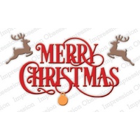 Impression Obsession Die Merry Christmas Flourish DIE446R 