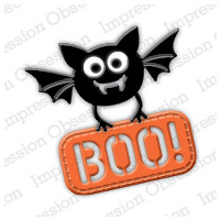 Impression Obsession Die - Bat with Sign DIE455-G