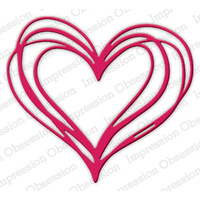 Impression Obsession Die Scribble Heart DIE511T 