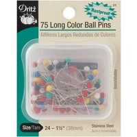 Pins Stainless Steel 75 Long Colour Ball 38mm