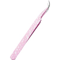 Elizabeth Crafts Pink Glitter Fine Pointed Tweezers