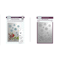 Creative Expressions Robin & Snowflakes Embossing Folder and Stencil Bundle