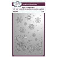 Creative Expressions Robin & Snowflakes 5 in x 7 in 3D Embossing Folder EF3D-081