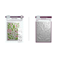 Creative Expressions Winter Foliage Embossing Folder and Stencil Bundle