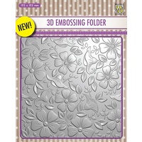Nellie Snellen 3D Embossing Folder 6x6 Flowers Background EF3D003