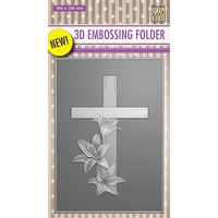 Nellie Snellen 3D Embossing Folder Cross with Lillies EF3D010