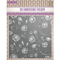 Nellie Snellen 3D Embossing Folder 6x6 Roses Background EF3D011