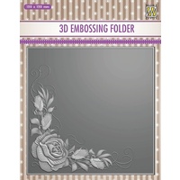 Nellie Snellen 3D Embossing Folder 6x6 Rose Corner EF3D012