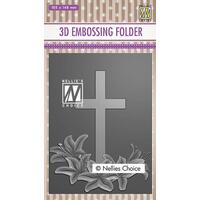 Nellie Snellen 3D Embossing Folder Cross 2 with Lilies EF3D019