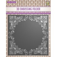 Nellie Snellen 3D Embossing Folder 6x6 Exotic Flower Frame EF3D028