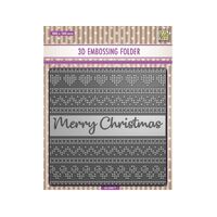Nellie Snellen Background 3D Embossing Folder - Merry Christmas - EF3D077