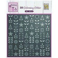 Nellie’s Choice 3D Embossing Folder - Scandinavian Flowers - EF3D093