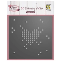 Nellie’s Choice 3D Embossing Folder - Pixel Heart - EF3D109