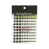 Eyelet Outlet Adhesive Pearls Multi-Size 100/Pkg Black
