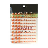 Eyelet Outlet Adhesive Pearls Multi-Size 100/Pkg Orange
