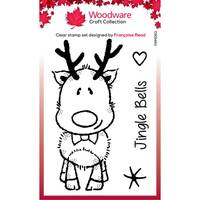 Woodware Clear Singles Mini Rudolph 3 x 4 in Stamp FRM063