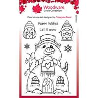 Woodware Clear Singles Snow Gnomes 4 in x 6 in Stamp Set FRS1006
