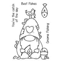 Woodware Clear Stamps Fishing Gnome