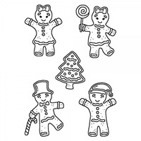 Hunkydory Happy Town Stamp Set - Gingerbread Family