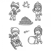 Hunkydory Happy Town Stamp Set - Play in the Snow