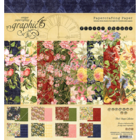 Graphic45 Collection Papers 8x8 Double-Sided 24 Papers Floral Shoppe