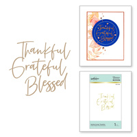 Spellbinders Glimmer Hot Foil Plate Stylish Script Thankful GLP-205