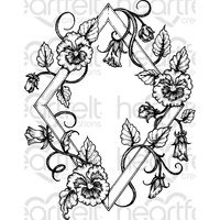 Heartfelt Creations Cling Stamps Burst Of Spring-Petite Pansy Frame