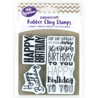 Papercraft Cling Stamps Celebrations Happy Birthday