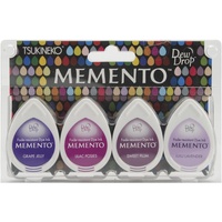 Tsukineko Memento Dye Ink Pads Dew Drops 4/Pkg Juicy Purple