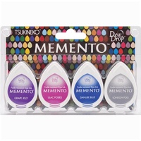 Tsukineko Memento Dye Ink Pads Dew Drops 4/Pkg Rainy Daze